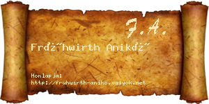 Frühwirth Anikó névjegykártya
