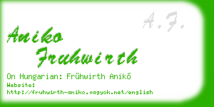 aniko fruhwirth business card